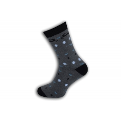 98%-né bavlnené teplé vzorované ponožky - sivé