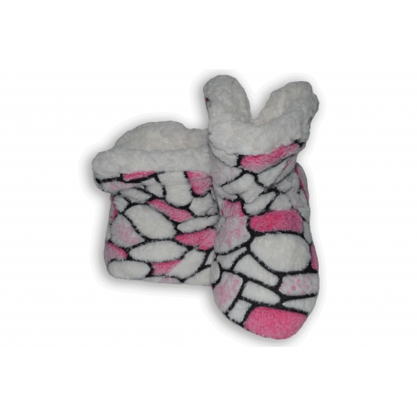 Vzorované bielo-ružové detské papuče