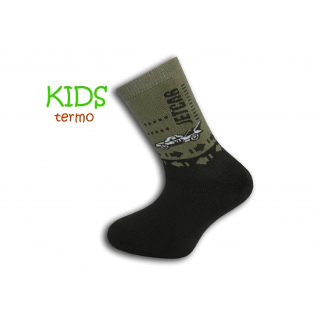 Zelené teplé chlapčenské ponožky