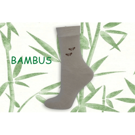 Telové bambusové ponožky s motýľmi