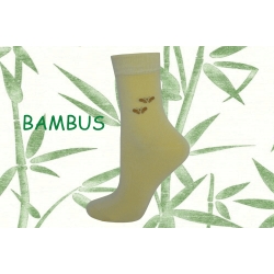 Žlté bambusové ponožky s motýľmi