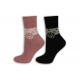 Teplučké vlnené ponožky s angorou. Ružové+čierne