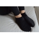 Zamatové čierne ponožkové papuče