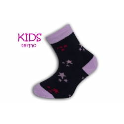 Teplé fialové ponožky s hviezdičkami
