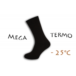 Mega termo vlnené ponožky - čokoládové