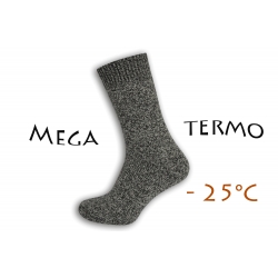 Mega termo vlnené ponožky - hnedé melýrové