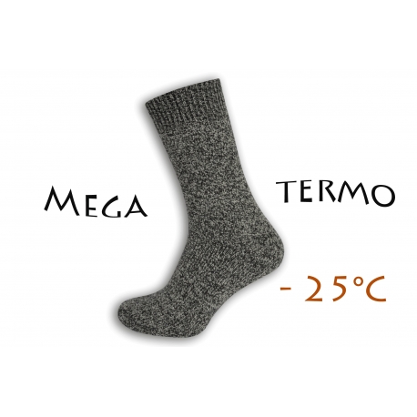 Mega termo vlnené ponožky - melýrové