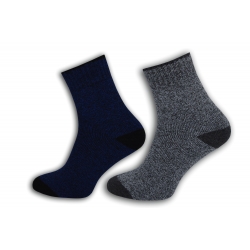 Modré a sivé tenké teplé ponožky. 2-páry