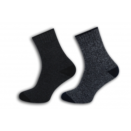 Čierne a sivé tenké teplé ponožky. 2-páry