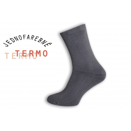 Jednofarebné teplé pánske ponožky - šedé