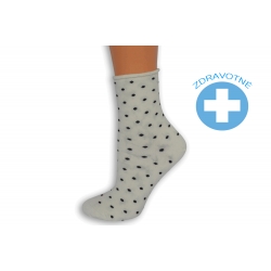 Biele zdravotné ponožky s bodkami