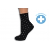 Čierne zdravotné ponožky s bodkami