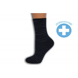 Tm. modré zdravotné ponožky s pásikom