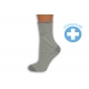 Sivé zdravotné ponožky s pásikom