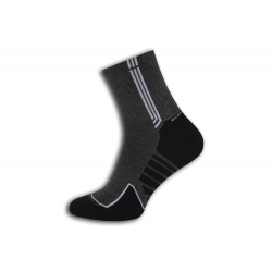 Športové bavlnené pánske ponožky. Sivo-čierne