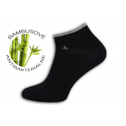 Bambusové čierne ponožky s kotvou