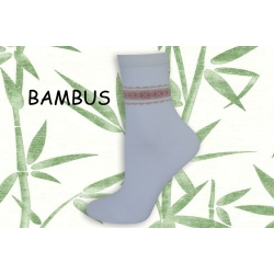 Biele bambusové ponožky s obrubou