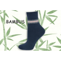 Modré bambusové ponožky s obrubou