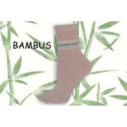 Púdrové bambusové ponožky s obrubou