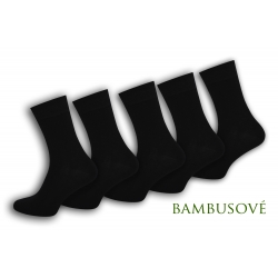 5-párov. Dámske čierne bambusové ponožky