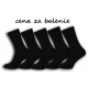 5-párov bavlnené čierne dámske ponožky