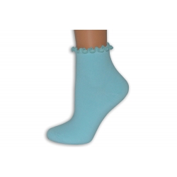 95%-né bavlnené tyrkysové ponožky bez lemu.