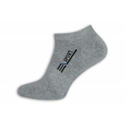Krátke športové pánske sivé ponožky