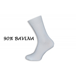 Pánske bavlnené vysoké tenké ponožky v bielej farbe