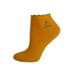 FLOWER. Žlté krátke dámske ponožky.