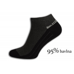 IBA 39-42! Krátke ponožky z bavlny. sivo-čierne