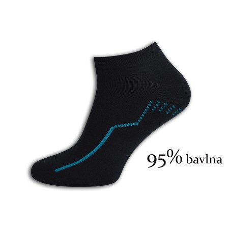 95%-bavlnené krátke ponožky - modré