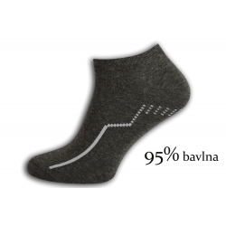 95%-bavlnené krátke ponožky - šedé