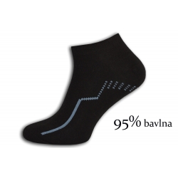95%-bavlnené krátke ponožky - čierne