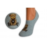 Extra krátke ponožky s mackom - modré