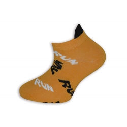 RUN. Tm. žlté detské krátke ponožky