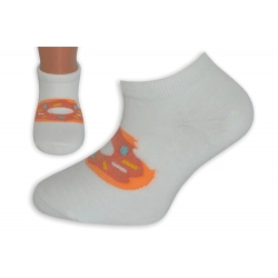 Biele detské ponožky s donutom
