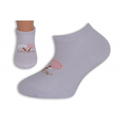 Fialové detské nízke ponožky s lízatkami