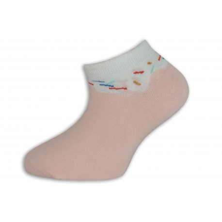 Ružové detské nízke ponožky na leto