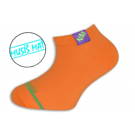 Oranžové ľahké nízke detské ponožky