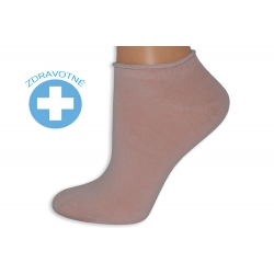 Zdravotné dámske krátke ponožky - ružové