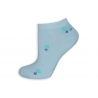 Modré jemné ponožky s kvetinkami