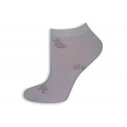 Fialové jemné ponožky s kvetinkami