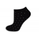 Čierne krátke ponožky s bielymi bodkami