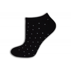 Čierne krátke ponožky s bielymi bodkami
