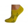 Žlté extra krátke ponožky s mackom