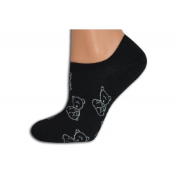 Čierne extra krátke ponožky s mackom
