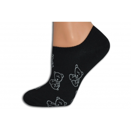 Čierne extra krátke ponožky s mackom