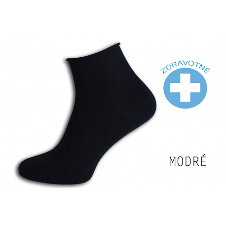 100%-né bavlnené ponožky bez lemu - modré