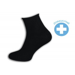 100%-né bavlnené zdravotné čierne ponožky