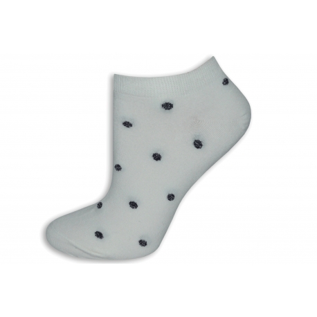 Biele krátke ponožky s bodkami